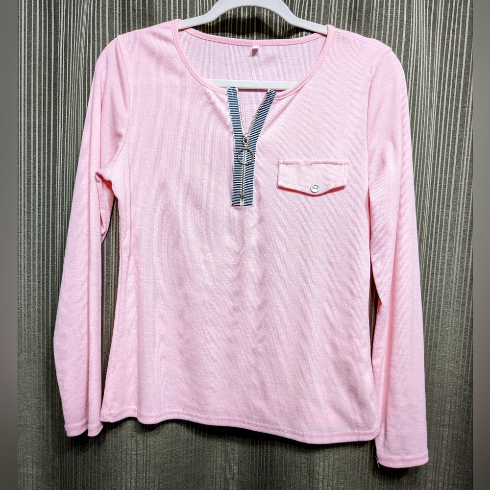 Juniors XL Ribbed Zipper  Top, Shirt, T